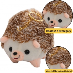 Hérisson en peluche porte-clés brun 9 cm