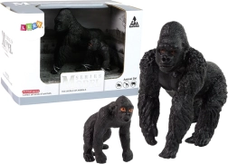Set de 2 figurines de gorilles – gorille avec son petit, série Animaux du monde