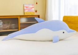 Mascotte en peluche dauphin bleu 30 cm
