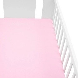 Drap-housse en jersey New Baby pour lit bébé 120 × 60 cm rose