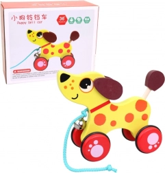 Chien à tirer en bois 17 cm