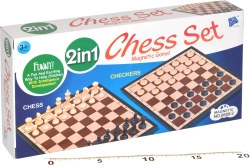 Jeu d'échecs et de dames magnétique 2-en-1