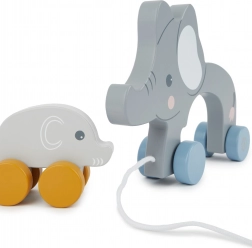 Bieco jouet à tirer en bois éléphants