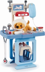 Clinique vétérinaire Ecoiffier avec caisse de transport et petit chien