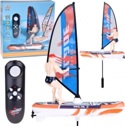 Planche à voile RC avec éclairage LED – jouet aquatique télécommandé – modrá