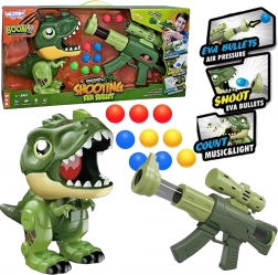 Pistolet interactif avec balles en mousse et lanceur de dinosaure
