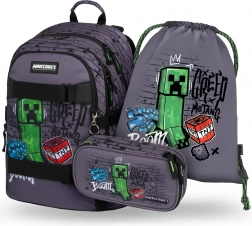 Ensemble 3 Skate Baagl Minecraft TNT: Sac à dos, Trousse, Sac