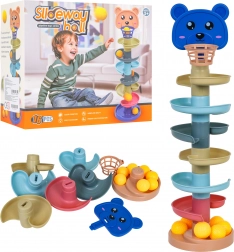 Circuit de billes coloré avec ourson pour enfants 3+