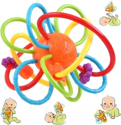 Anneau de dentition sensoriel pour bébé avec hochet – Anneau de dentition