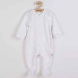 Combinaison bébé en coton New Baby Practical – blanche pour garçons