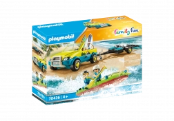 PLAYMOBIL FAMILY FUN voiture de plage avec remorque pour bateau
