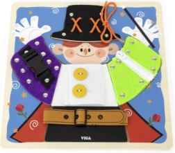 VIGA panneau de manipulation en bois magicien montessori – fermetures éclair, boutons et boucles