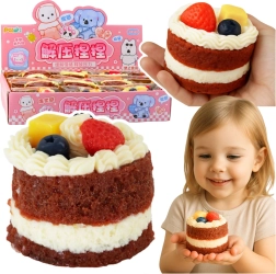 Gâteau squishy antistress avec fruits 6 × 7 cm