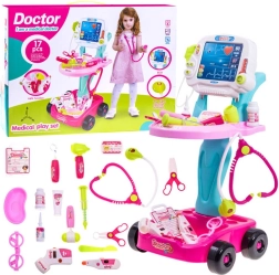 Chariot médical pour enfants – kit du petit docteur – Rose