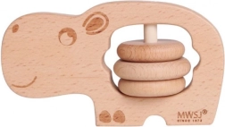 Hochet en bois hippopotame