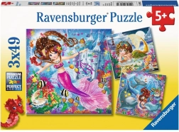 Puzzle Ravensburger Sirènes magiques 3×49 pièces