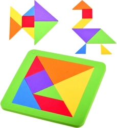 Puzzle tangram en mousse – casse-tête logique coloré