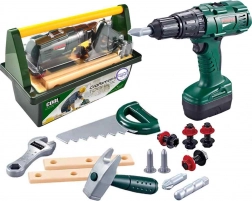 Grande boîte à outils pour enfants Woopie avec perceuse, 15 éléments