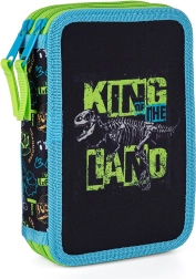 Trousse scolaire Premium à deux étages dinosaure