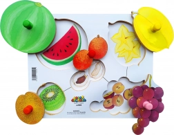 Puzzle en bois 6 pièces - Éplucher et couper des cultures