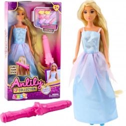 Poupée Anlily en robe de bal bleue avec accessoires de coiffure