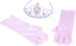 Ensemble princesse gants roses et couronne