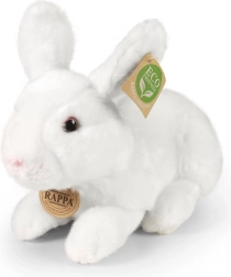 Lapin en peluche blanc couché 23 cm éco-responsable