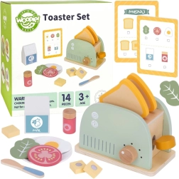 Woopie green grille-pain en bois – set petit-déjeuner avec accessoires, 14 pièces, FSC