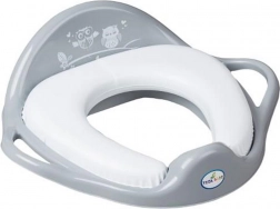 Réducteur de toilette enfant souple Hiboux, gris