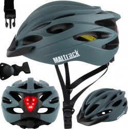 Casque de vélo Rapid avec feu arrière, marine, 58–61 cm