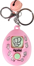 Porte-clés rose avec jeu pierre, papier, ciseaux