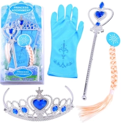 Set de princesse magique avec couronne, baguette, tresse et gant – Rouge