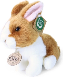 Lapin en peluche blanc‑brun 16 cm écoresponsable