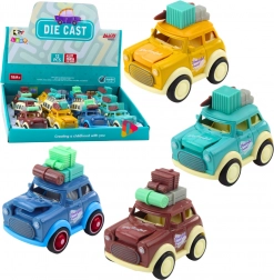 Voiturette de voyage rétro en métal avec propulsion à friction et capot bondissant