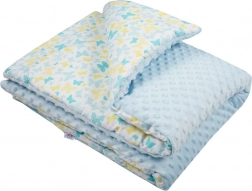 Couverture minky pour enfant avec rembourrage NEW BABY, bleu 80 × 102 cm