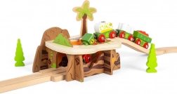 Tunnel de lave pour circuit de train en bois