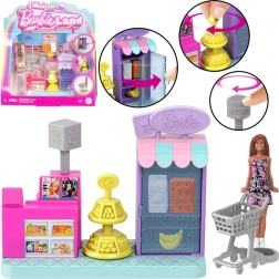 Mini supermarché Barbie Land avec poupée et caisse
