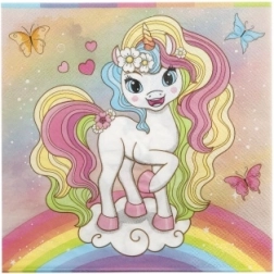 Serviettes en papier Licorne 33 × 33 cm, 12 pcs