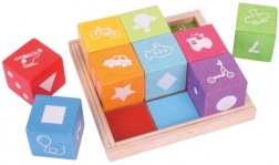 Bigjigs cubes d’images en bois ABC avec plateau