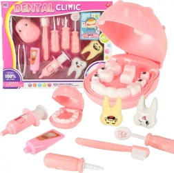 Set de dentiste avec petit hippopotame – jouet éducatif pour enfants – Rose