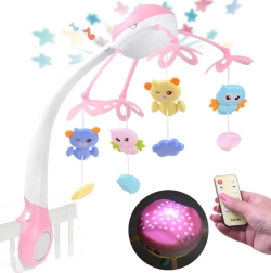 Mobile musical pour lit bébé avec projecteur et télécommande – Projecteur