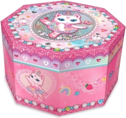 boîte à bijoux musicale octogonale – chat ballerine