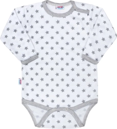 Body bébé gris New Baby Classic II avec petites étoiles