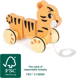 Jouet à tirer en bois tigre small foot