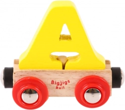 Wagon en bois pour circuit de train avec la lettre A