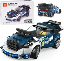 Jeu de construction technique voiture de sport bleue 164 pièces avec autocollants