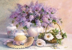 Puzzle fleurs – lilas et roses 1000 pièces
