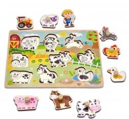 Woopie Green puzzle d’encastrement en bois ferme avec poignées