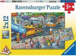 RAVENSBURGER Puzzle Travaux de construction 2x12 pièces