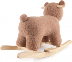 Bieco ourson à bascule Mika en bouclé avec base en bois